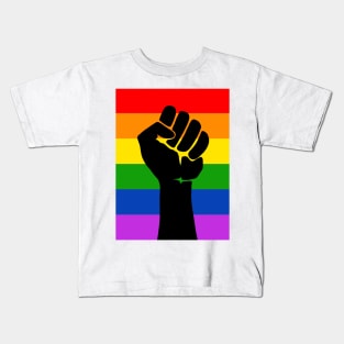 Pride Flag - Black Fist Kids T-Shirt